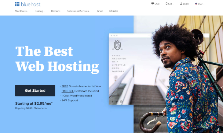 Bluehost Home Page