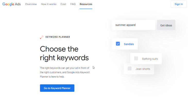 Google Keyword Planner