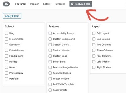 Selecting theme on the basis of feature 