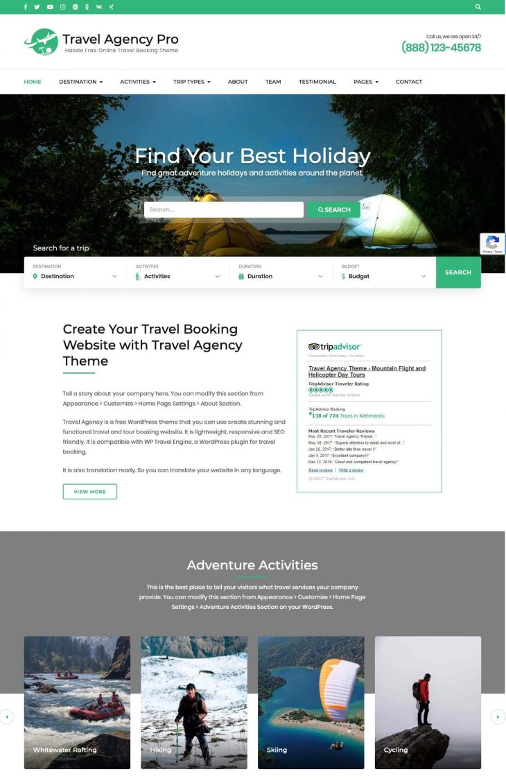 Travel Agency Pro WordPress Theme