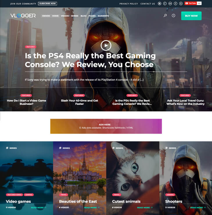 Vlogger WordPress Theme