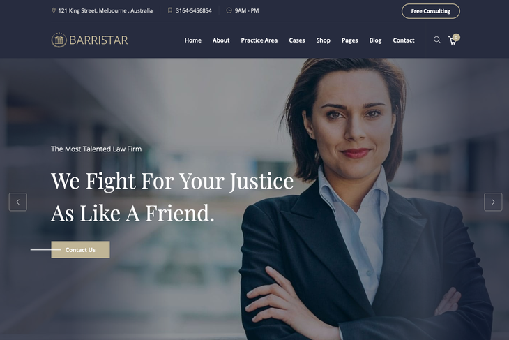 Barristar Lawyers Attorneys and Law Firm WordPress Theme