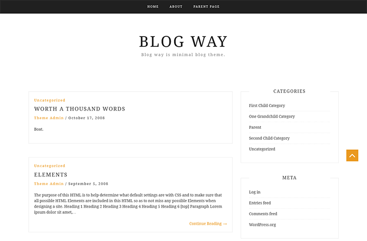 Blog Way free WordPress Theme