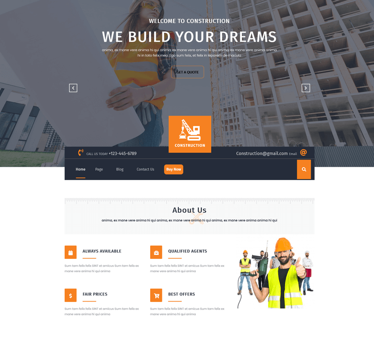 Construction Hub WordPress Theme