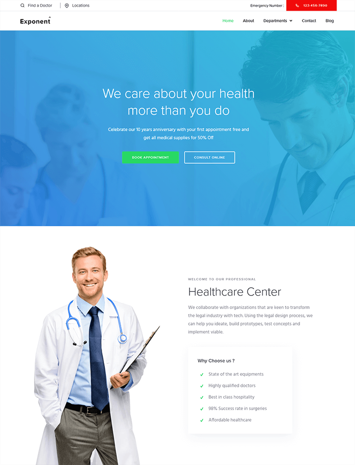 Exponent Medical WordPress Theme