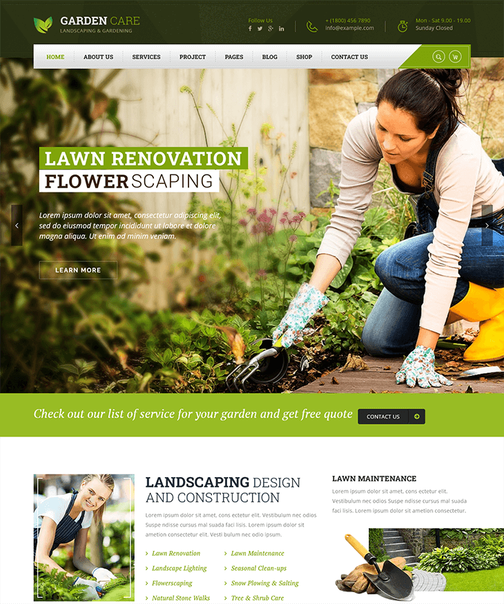 Garden Care WordPress theme