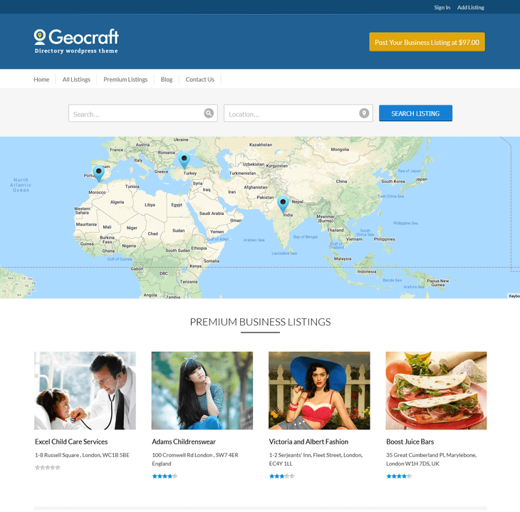 Geocraft Directory WordPress Theme