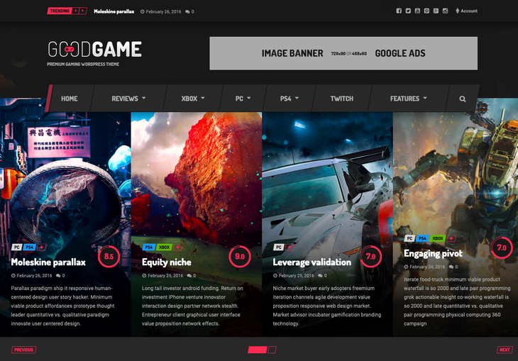GoodGame Gaming WordPress Theme