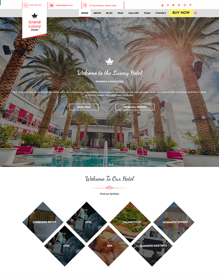 Hotel Resort WordPress Theme