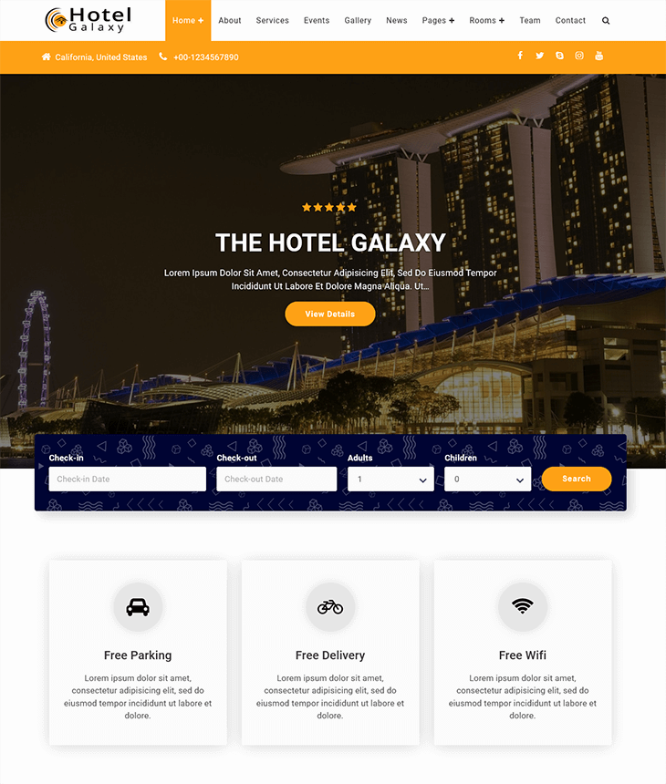 Hotel Galaxy WordPress Theme