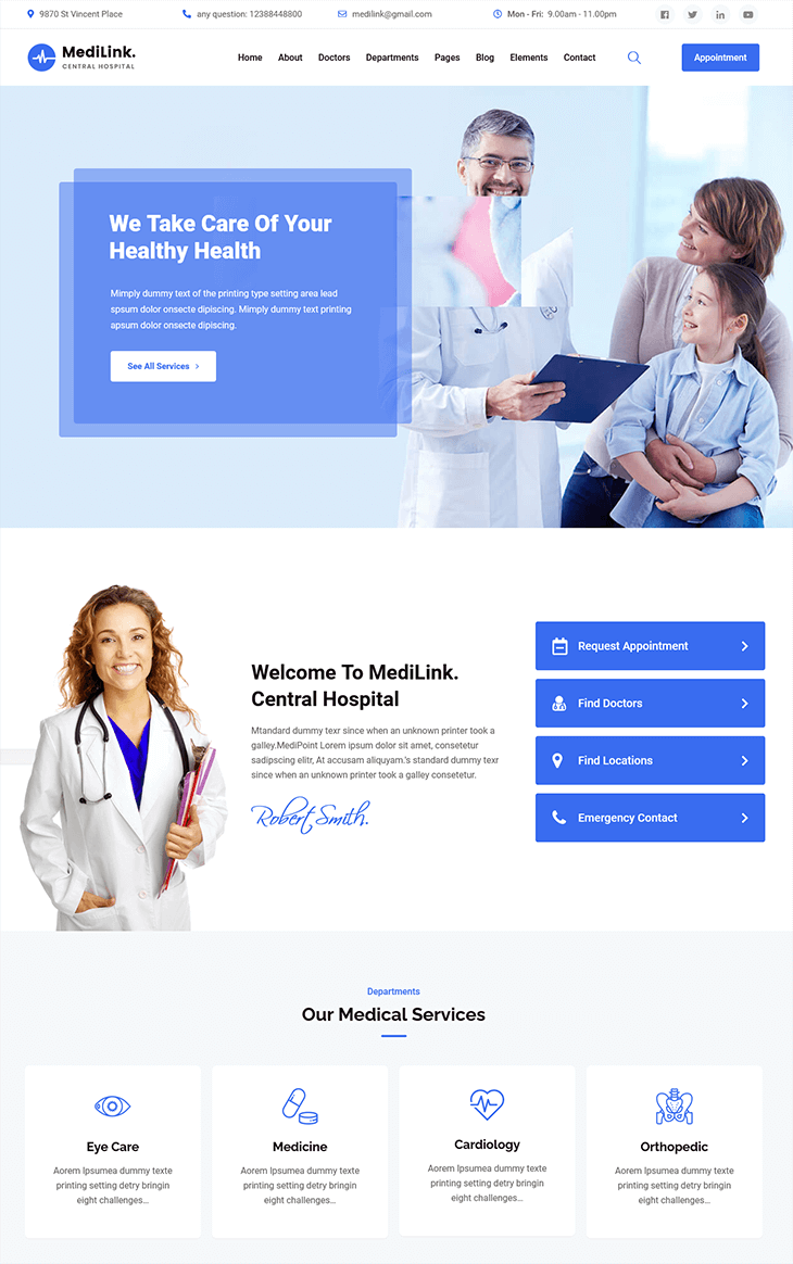 Medilink Medical WordPress Theme