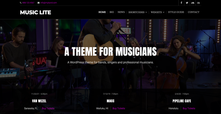 Music Lite WordPress Theme