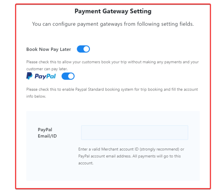 Payement Gateway setting in WP Travel Engine