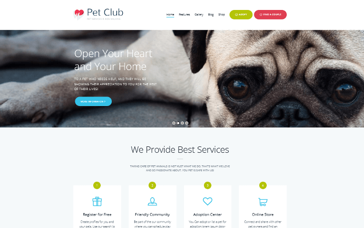 Pet Club WordPress Theme