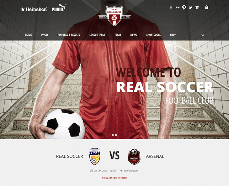 Real Soccer WordPress Theme