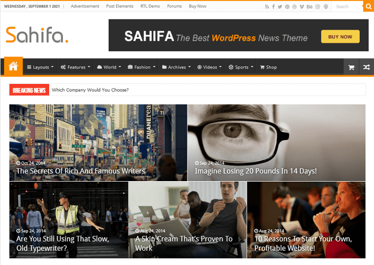 Sahifa WordPress Theme