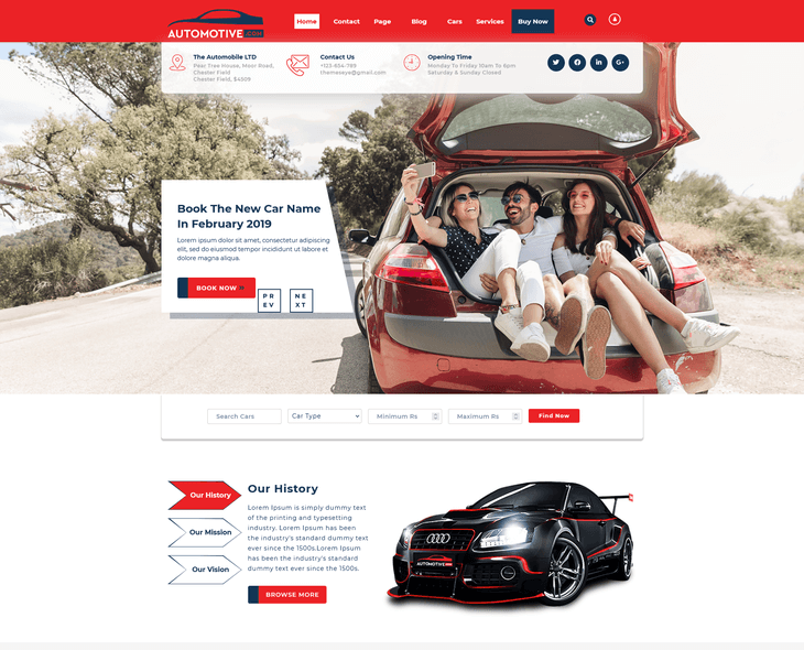 Sayara Automotive WordPress Theme