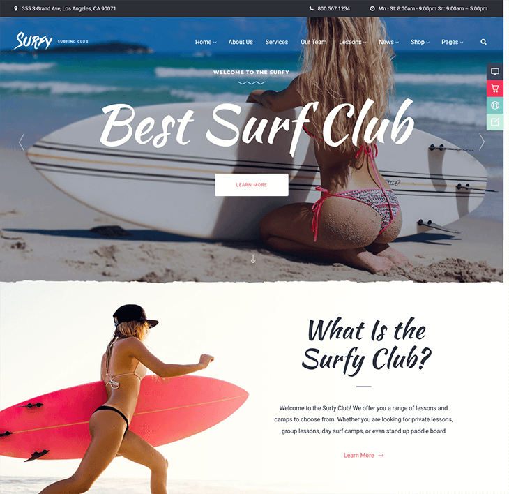 surfy wordpress theme