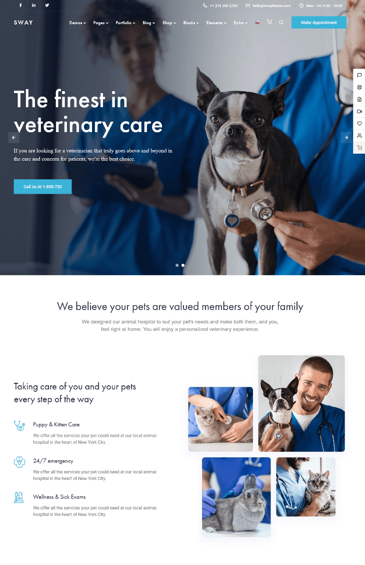 Sway Veterinary WordPress Theme